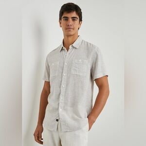 NWT Men’s Size XL RAILS Walker Short Sleeve Shirt -Ghurka White Railroad Striped